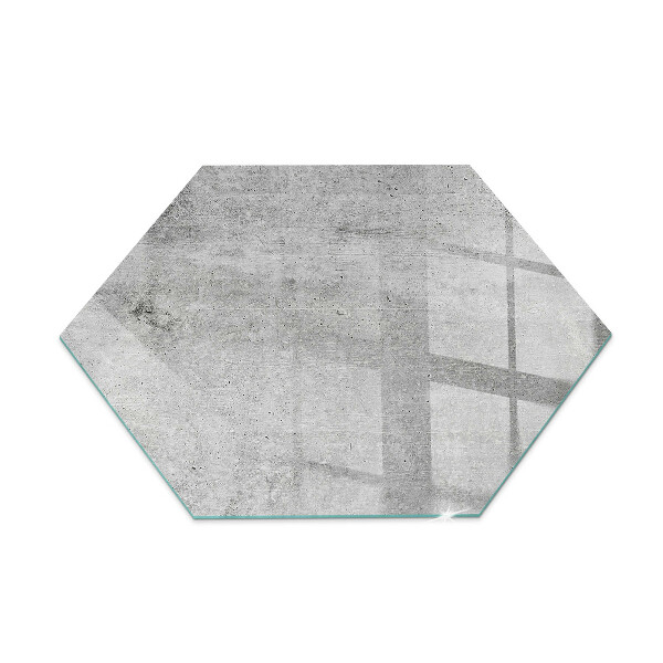 Hexagonale plaque de verre pour cheminée texture du béton brut