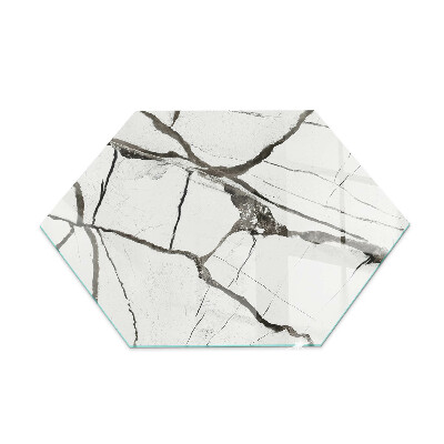 Hexagonale verre sous poêle à bois Motif de veines de marbre