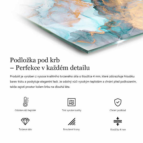 Hexagonale vitre sous poêle à bois Motif marbré délicat