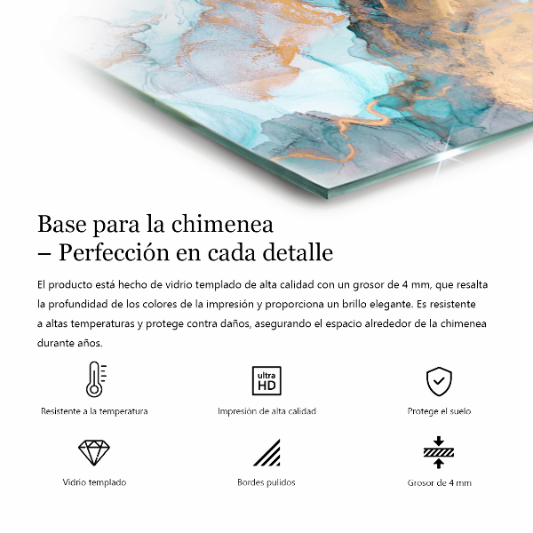 Hexagonale vitre sous poêle à bois Motif de pierre avec particules