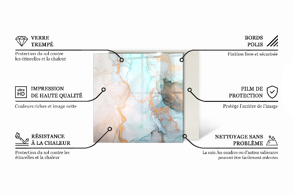 Hexagonale vitre sous poêle à bois Couleur crème claire