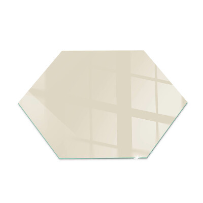 Hexagonale plaque de verre pour cheminée Couleur beige
