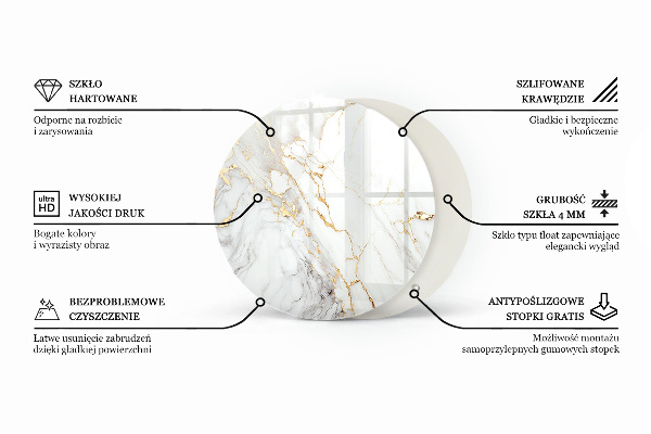 Dessus de table rond Blanc pur