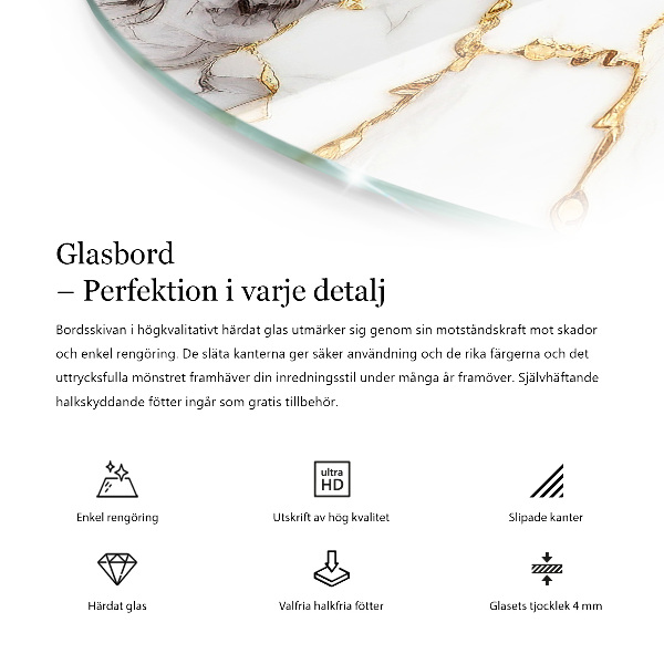 Dessus de table rond Blanc pur