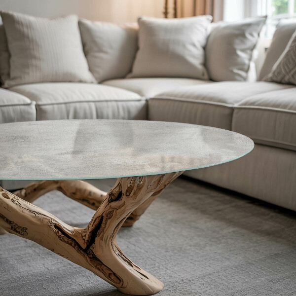 Dessus de table rond Rayures sur la surface du béton