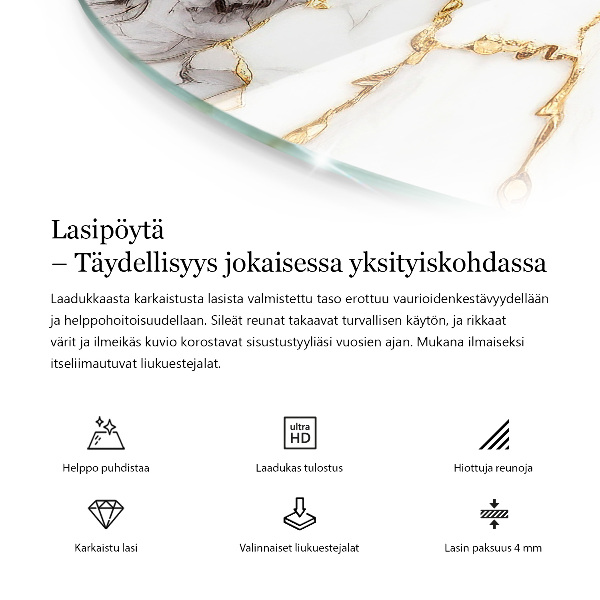 Dessus de table rond Rayures sur la surface du béton