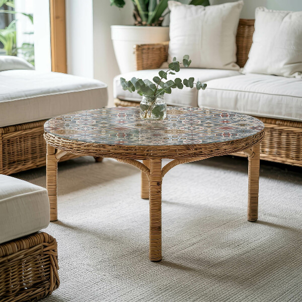 Dessus de table rond Mosaïques décoratives avec détails