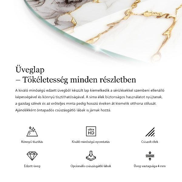 Dessus de table rond Marbre aux veines délicates