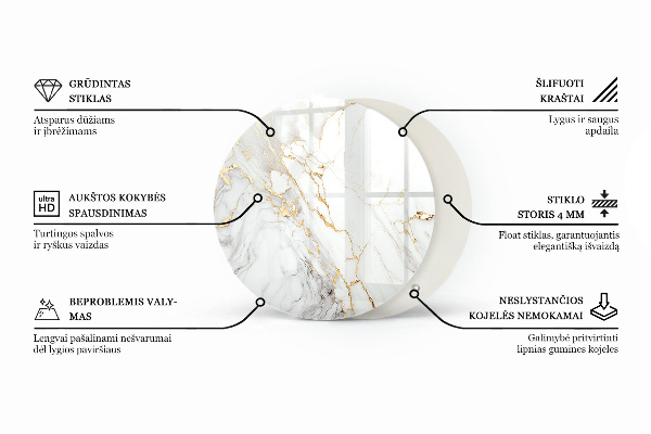 Dessus de table rond Marbre aux veines délicates
