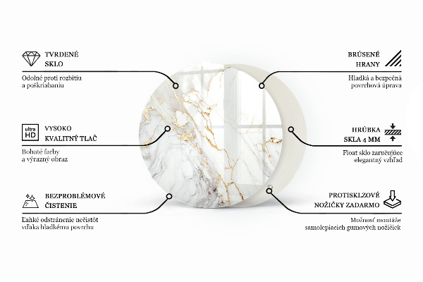 Dessus de table rond Les veines du marbre dans le design