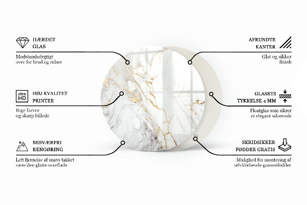 Dessus de table rond Les veines du marbre dans le design