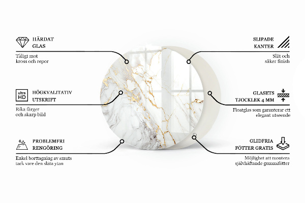 Dessus de table rond Motif de texture de pierre