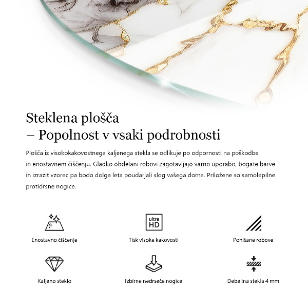 Dessus de table rond Motif de texture de pierre