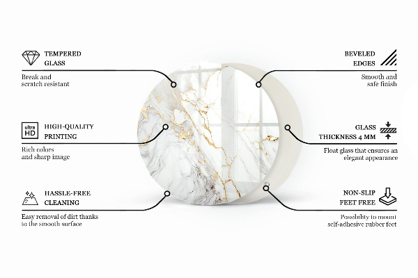 Dessus de table rond Motif de texture de pierre
