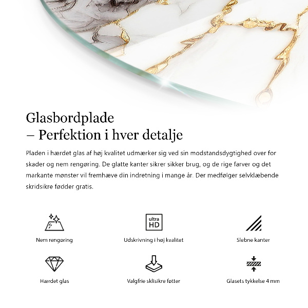 Dessus de table rond Motif imitant le marbre