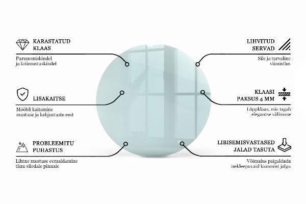 Plateau rond pour table transparent