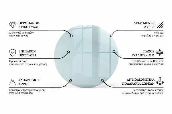 Plateau rond pour table transparent