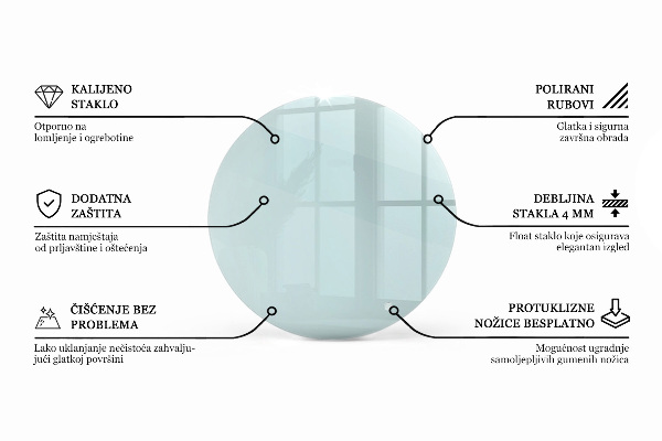 Plateau rond pour table transparent