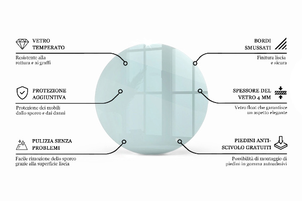 Plateau rond pour table transparent