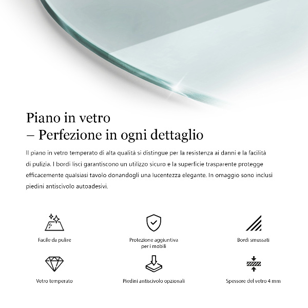 Plateau rond pour table transparent