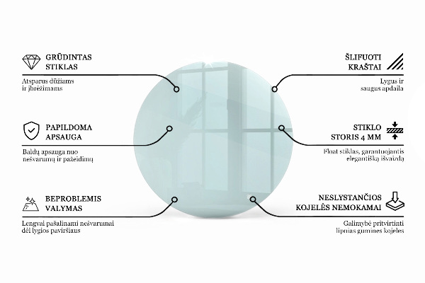 Plateau rond pour table transparent