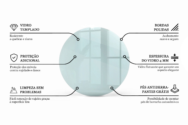 Plateau rond pour table transparent