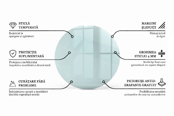 Plateau rond pour table transparent