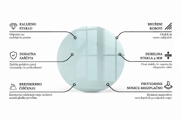 Plateau rond pour table transparent