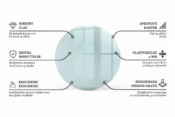 Plateau rond pour table transparent