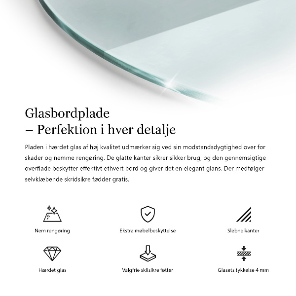 Plateau rond pour table transparent