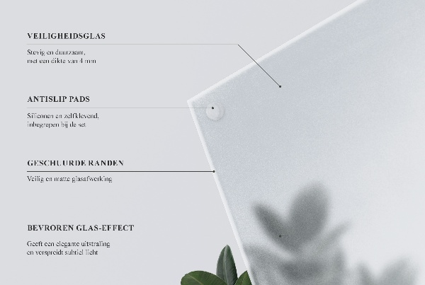 Plateau en verre trempé rectangulaire translucide