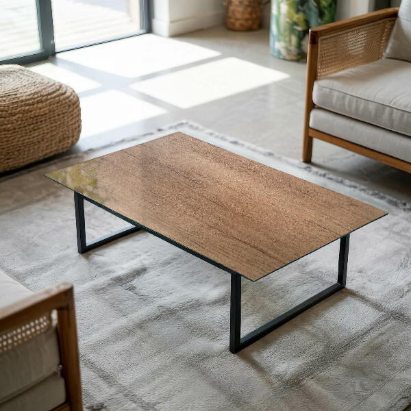 Plateau verre pour table rectangulaire Le charme du bois naturel