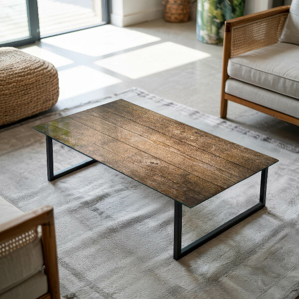 Plateau verre pour table rectangulaire Structure en bois écologique