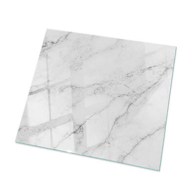 Plateau verre pour table rectangulaire Motif imitant le marbre