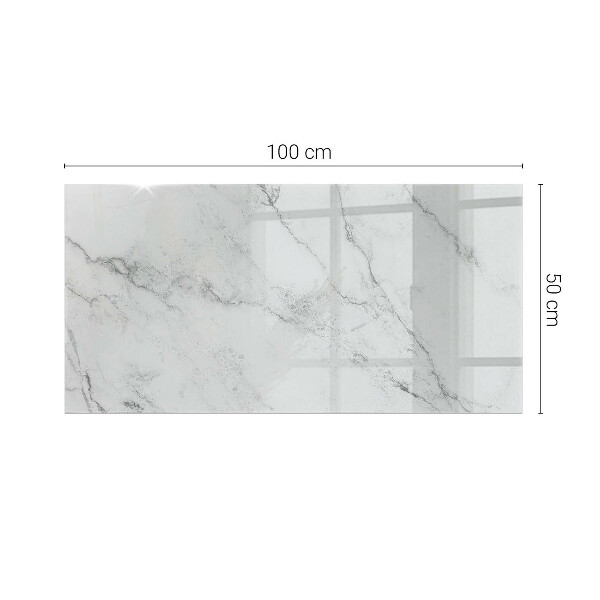 Plateau verre pour table rectangulaire Motif imitant le marbre