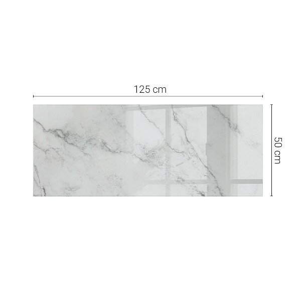 Plateau verre pour table rectangulaire Motif imitant le marbre