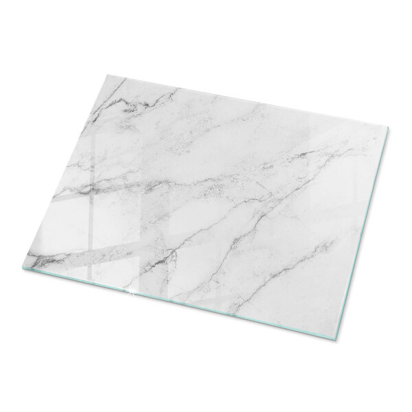 Plateau verre pour table rectangulaire Motif imitant le marbre