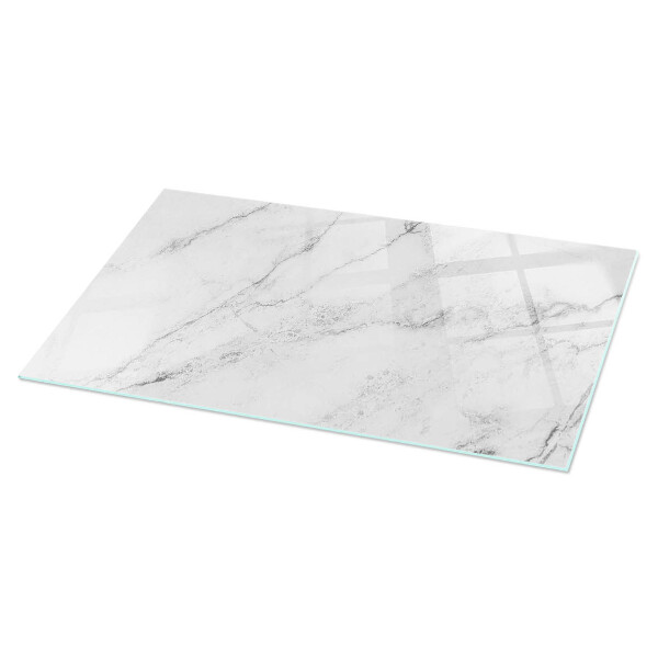 Plateau verre pour table rectangulaire Motif imitant le marbre