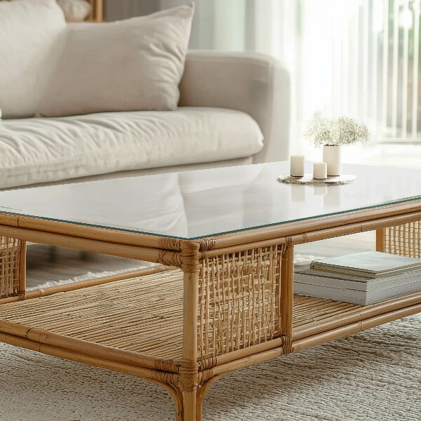 Plateau verre pour table rectangulaire Blanc pur