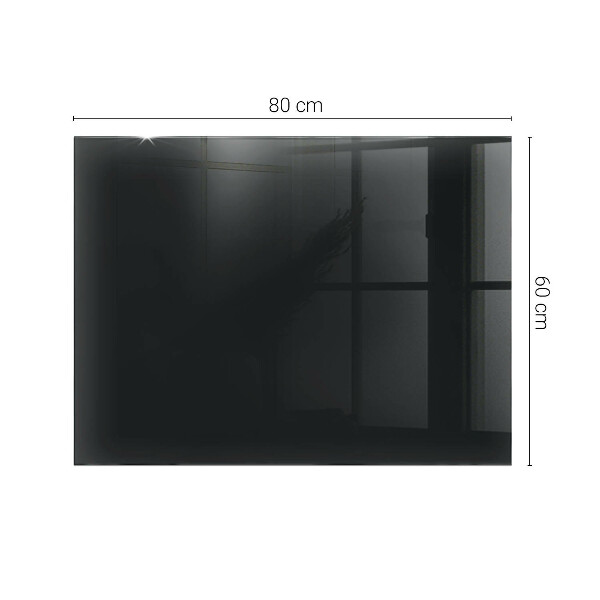 Plateau verre pour table rectangulaire Noir uni élégant