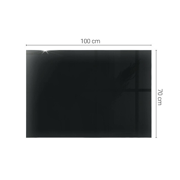 Plateau verre pour table rectangulaire Noir uni élégant