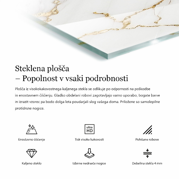 Plateau verre pour table rectangulaire Noir uni élégant