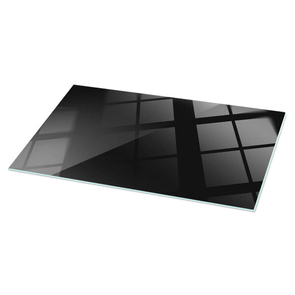 Plateau verre pour table rectangulaire Noir uni élégant