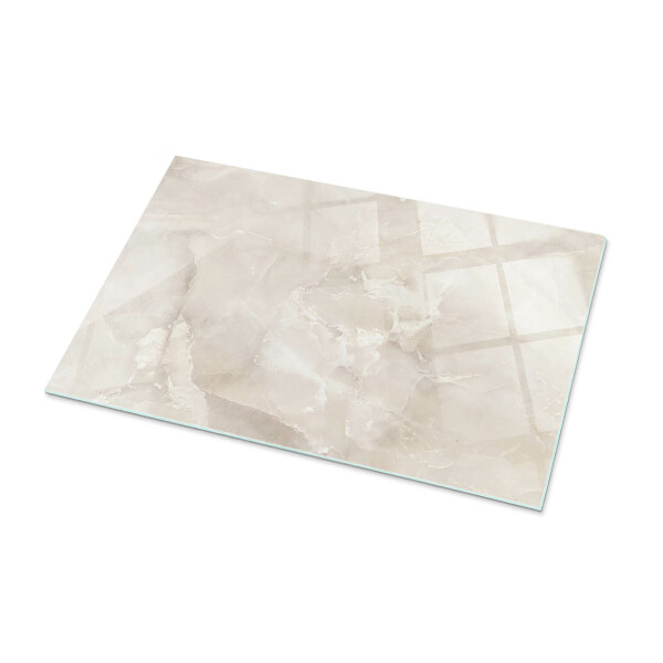 Plateau verre pour table rectangulaire Composition graphique en marbre
