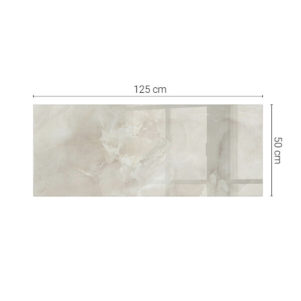 Plateau verre pour table rectangulaire Composition graphique en marbre