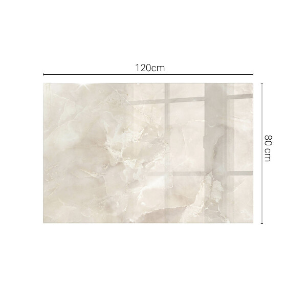 Plateau verre pour table rectangulaire Composition graphique en marbre