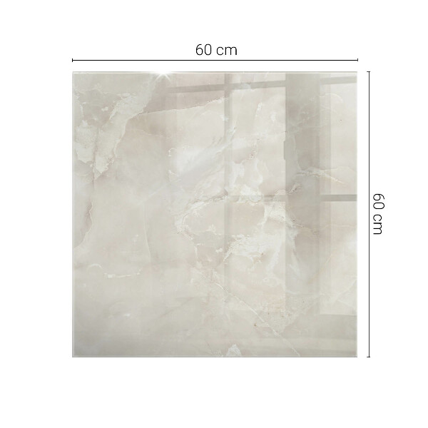 Plateau verre pour table rectangulaire Composition graphique en marbre