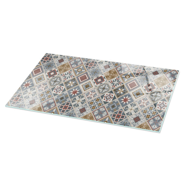 Plateau verre pour table rectangulaire Mosaïques décoratives avec détails
