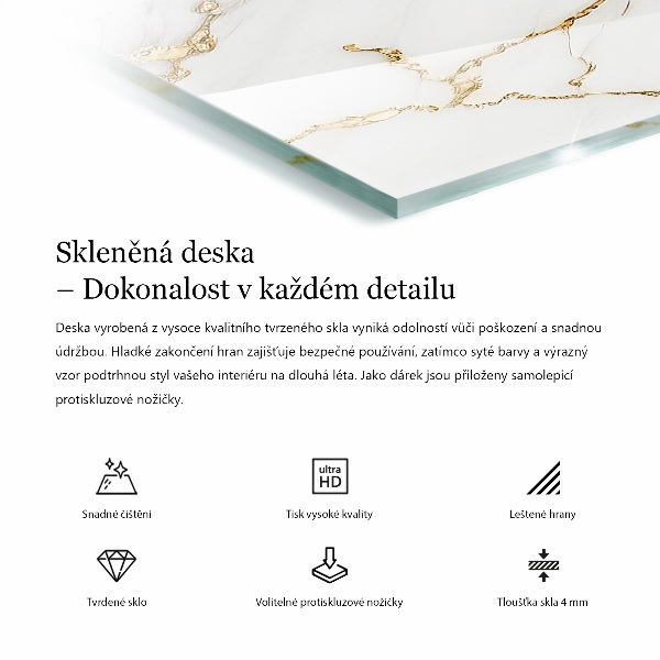 Plateau verre pour table rectangulaire Motif forêt élégant