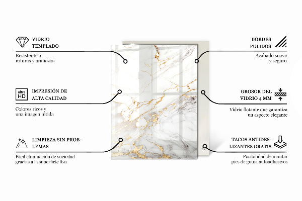 Plateau verre pour table rectangulaire Motif forêt élégant